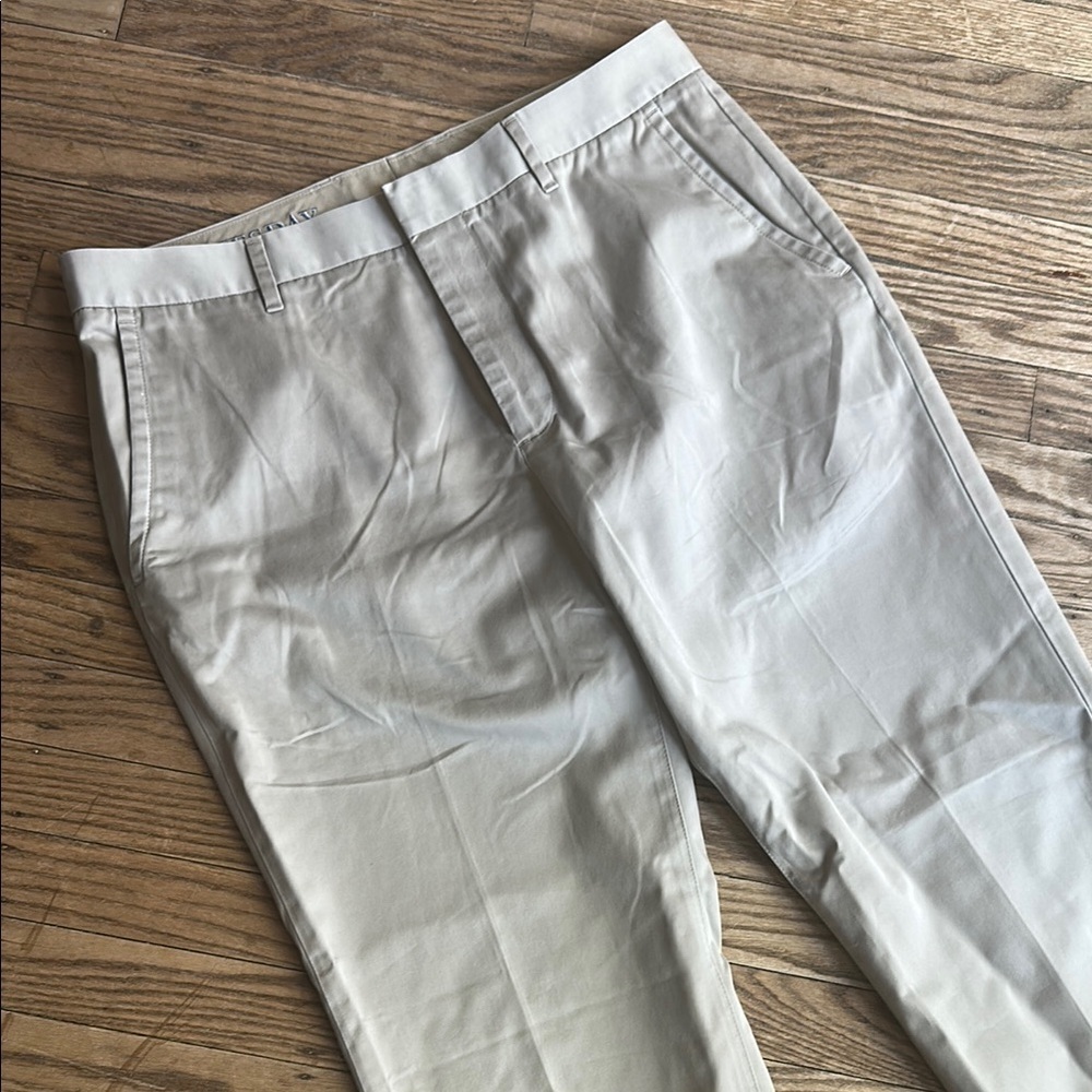 Bonobos Wednesday Slim Straight Dress Pants Mens Khaki Beige Flat Front 33 x 30